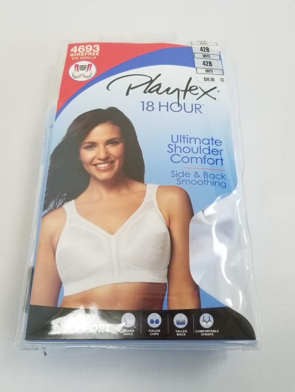 Playtex 18 Hour Wirefree Bra Size 42B New